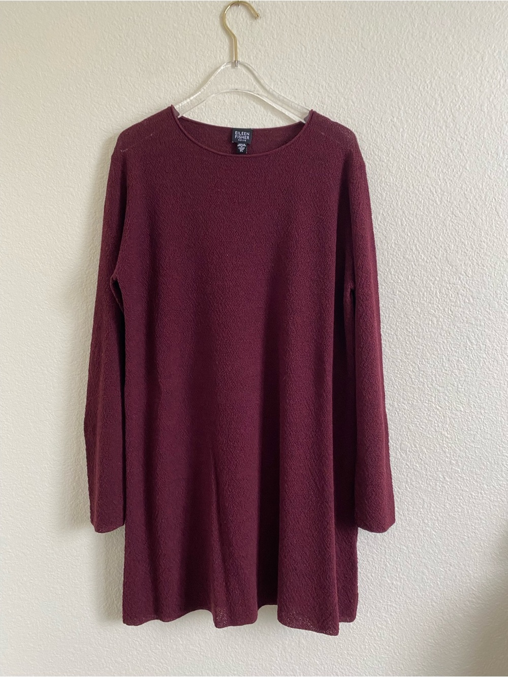 Eileen Fisher Italian Wool Tunic Sweater Long Sleeve